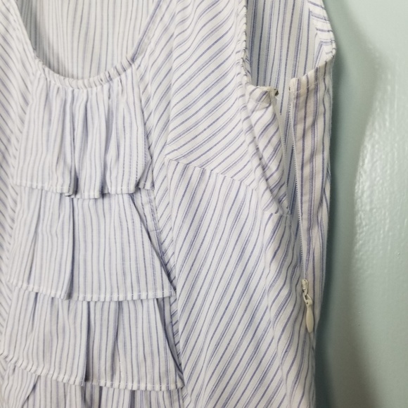 LOFT Seersucker ruffle sleeveless top size 0P *G1 - Picture 4 of 4